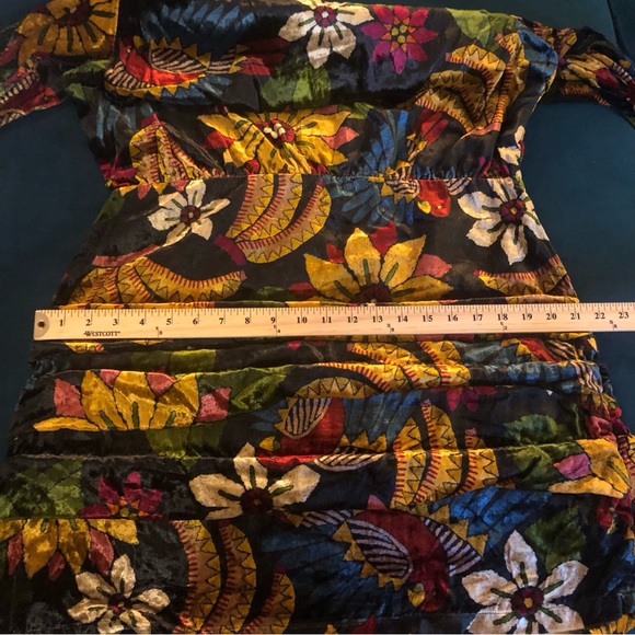 NWT $295 FARM RIO Macaw Floral Long Sleeve Velvet Dress in size M and XL! - Picture 8 of 9